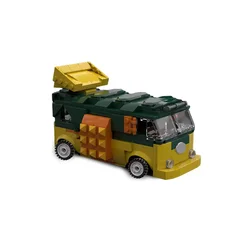 MOC-124936 Ideas Movie Turtle Car Building Blocks Kit Mutanted Ninjaed Turtlesss Car Model DIY Kids Puzzle Toys Birthday Gift