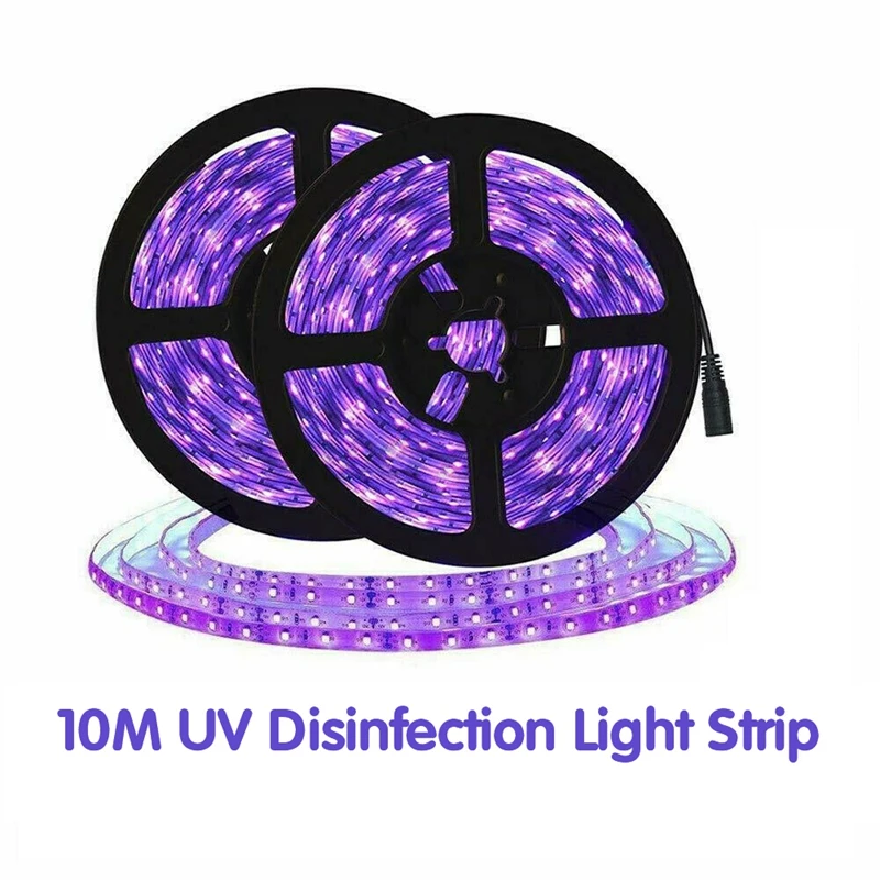 10M LED UV Light Strip Ultraviolet Flexible Purple 33FT Blacklight 600 Leds Disinfect Light Strip