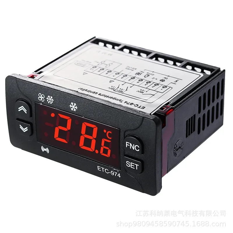 Termoregolatore di controllo del riscaldamento per scongelamento del frigorifero con regolatore di temperatura ETC-974 con doppio sensore NTC 220V
