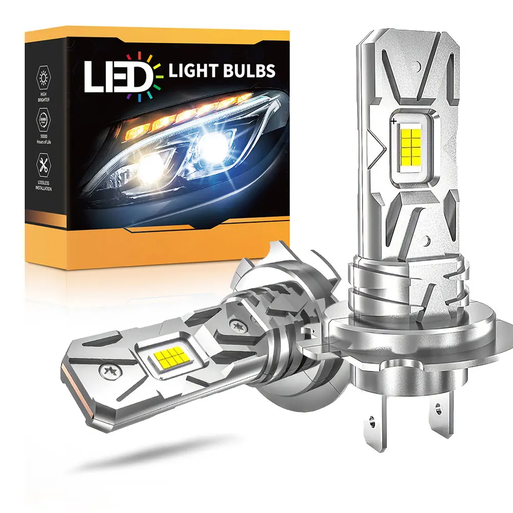 1 par/2 piezas de bombillas LED H7 de 100W para faros delanteros, Canbus, 18000lm, súper brillantes, blancas, tamaño mini 1:1, faros LED H7 Plug and Play, luces antiniebla