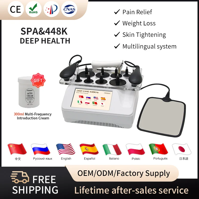 

Portable INDIBA 448KHZ Tecar Therapy RET CET Diathermy Body Shaping Beauty Care System Slimming Fat Reduction Massage Machine