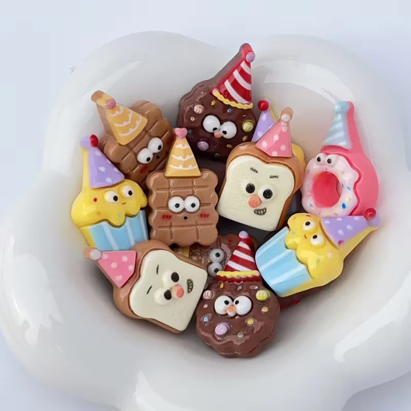 

10pcs Mixed Resin Emoji Flatback Charms DIY Craft Accessories For Earring Hair Clip Jewelry Making Decoration