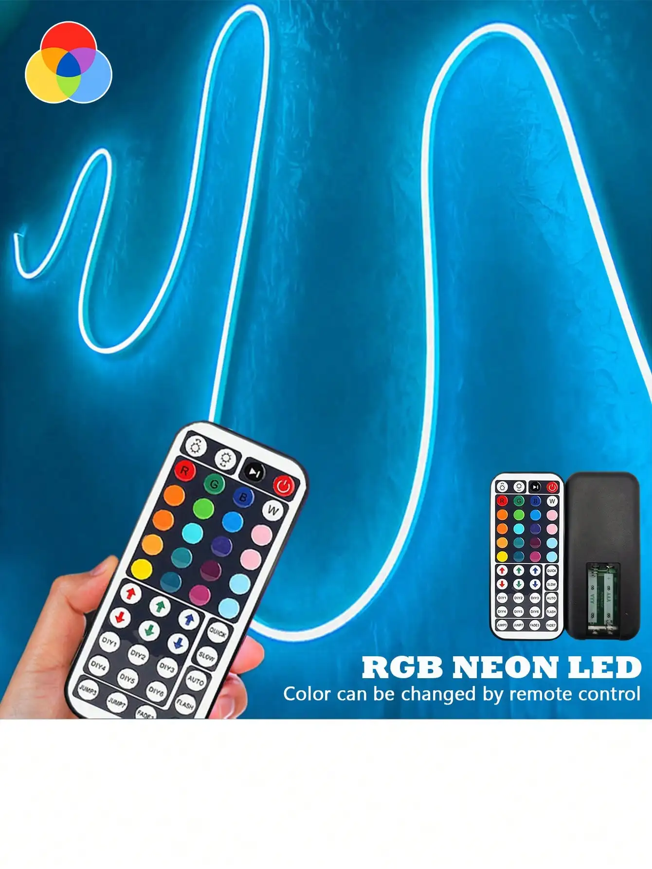 44-Key Remote Control RGB LED Neon Strip Lights, Flexible Silicone Neon Lights, USB Powered, For Christmas Decor, Living Room, Bedroom Lighting And Wall DIY