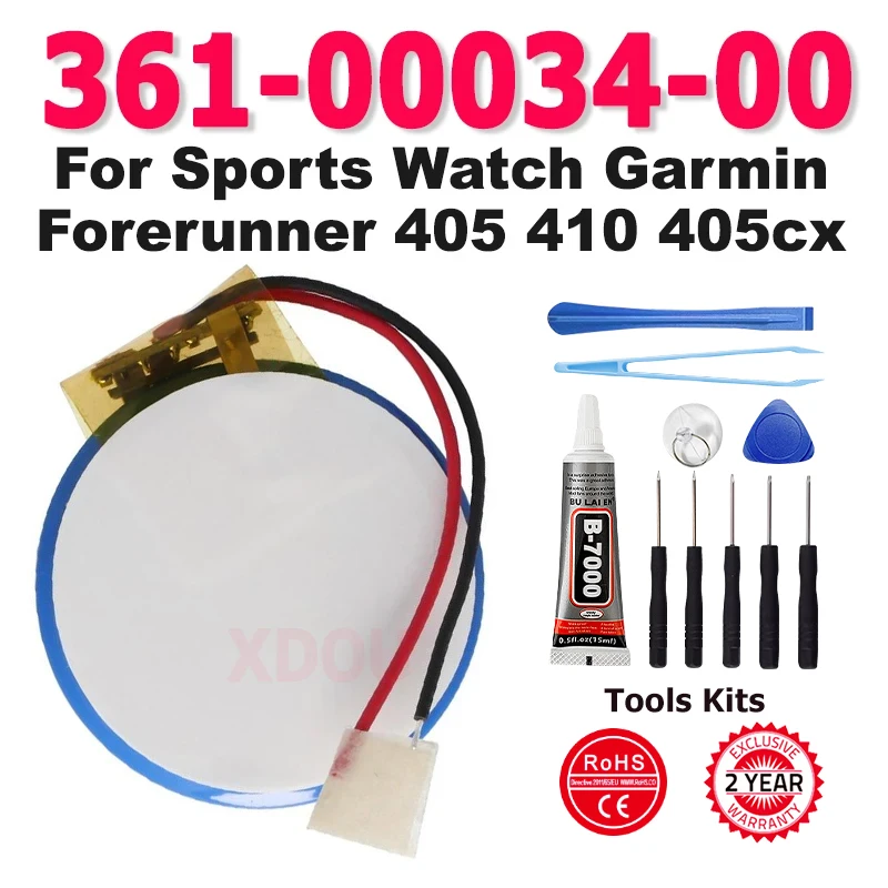 361-00034-00 ROUTE JD PD3048 PD 3048 Rechargeable Battery For sports watch garmin Forerunner 405 410 405cx 361-00034-00