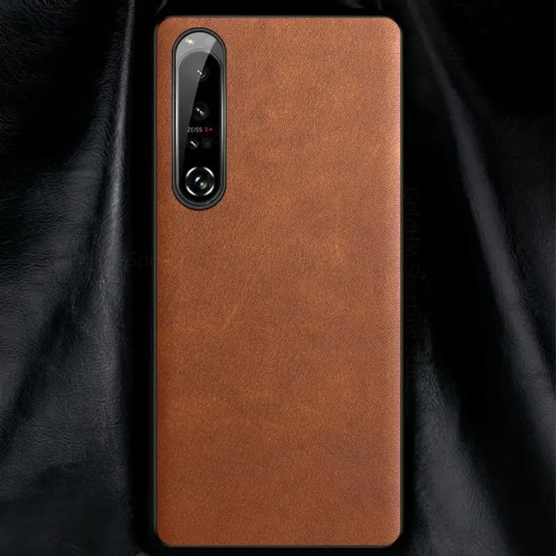 

Coque For Sony Xperia 1 IV 5G Genuine Leather Phone Case For Xperia Pro-I Ultra Slim Phone Cover For Xperia 1 III Hard PC Cover