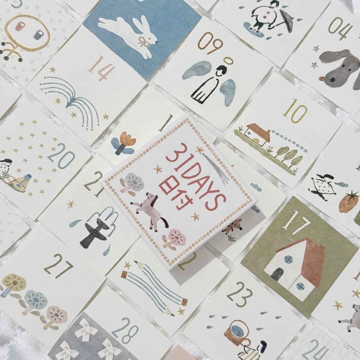 WAKAWAKA 62 Sheets Kawaii Memo Paper 31 Days Date Number Cards 4x4cm for Monthly Journal Planner Diary Scrapbooking Collage