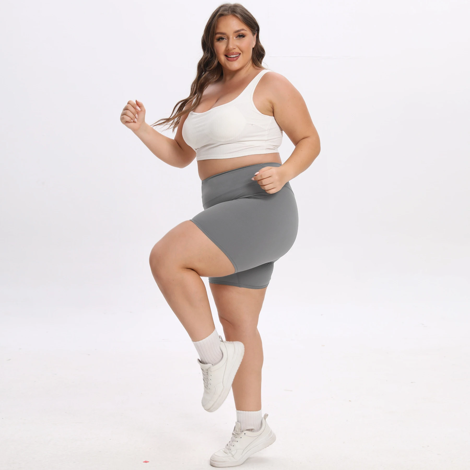 Calça legging feminina plus size, elástica, essencial, verão, respirável, secagem rápida, calças esportivas, cintura alta, justa, ciclismo, yoga