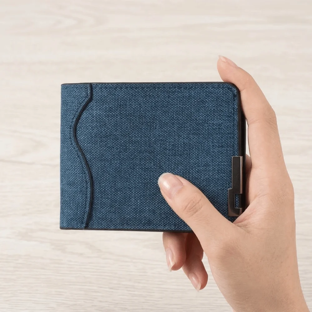 Retro Canvas Short Wallet Metal Decoration Solid Color Men's Slim Fit Wallet Multi-Card Lightweight Ultra Thin Wallet Outdoor