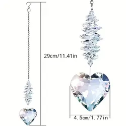 1 Piece Clear Heart Crystal Prism Ball Pendant, Home Window Decoration Suncatcher, Valentine's Day Wedding Party Holiday Favours