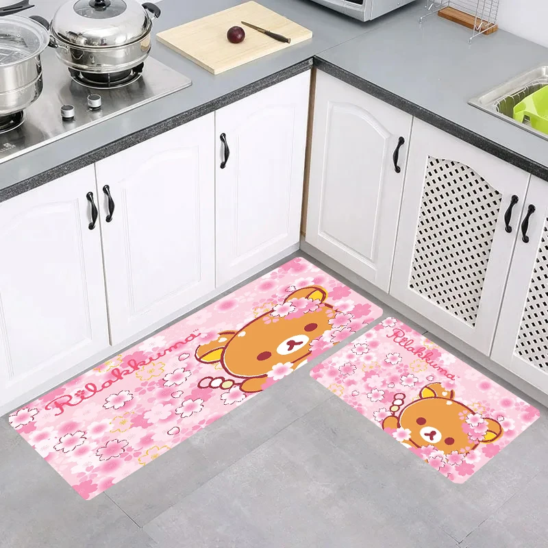 Cute R-Rilakkuma Aesthetic Room Decoration Home Carpet Entrance of House Foot Mat Balcony Rugs Carpets Kitchen Rug Doormat Door