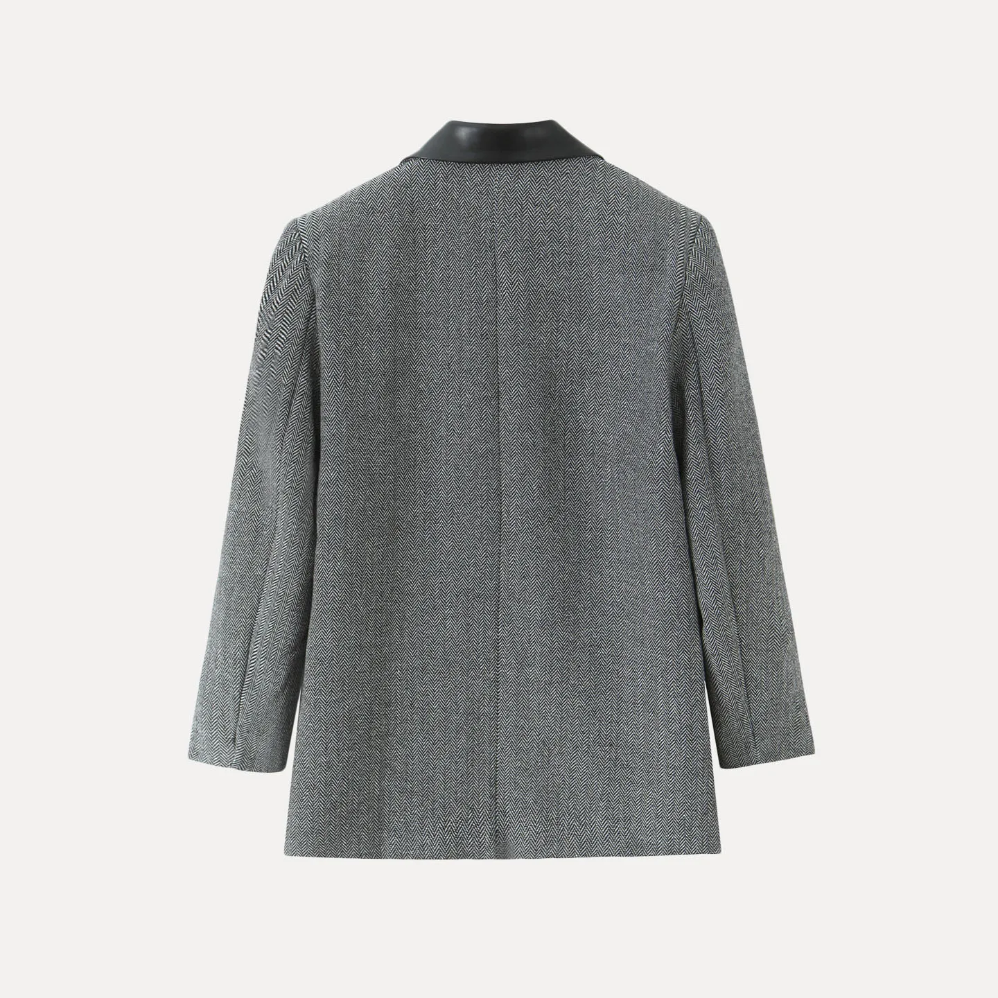 Z Women's Double-Breasted Leather Suit Jaet Casual Commute Long Sve Flat Collar Wide Lapel Autumn New Sle