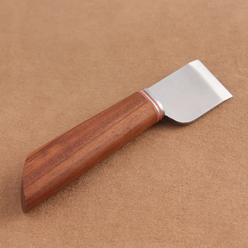 Cut Leather Knife Right Hand Handmade DIY Leather Art Tool with Red Sour Branch Handle 36mm