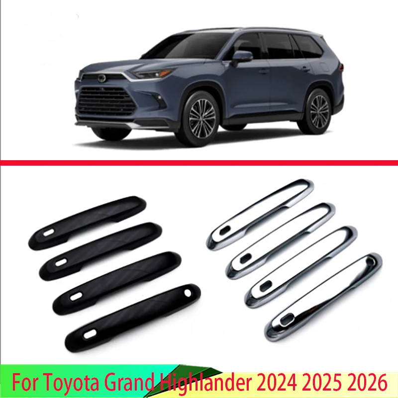 

Для Toyota Grand Highlander 2024 2025 2026, хромированная крышка дверной ручки из АБС-пластика с умным отверстием для ключа, накладка на молдинг
