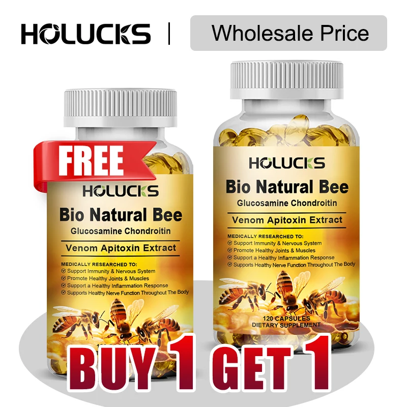 

Buy 1 Get 1 Free! Bio Natural Bee Glucosamine & Chondroitin Supplement, for Knee & Hip Pain Relief, Reduces Stiffness, Non-GMO