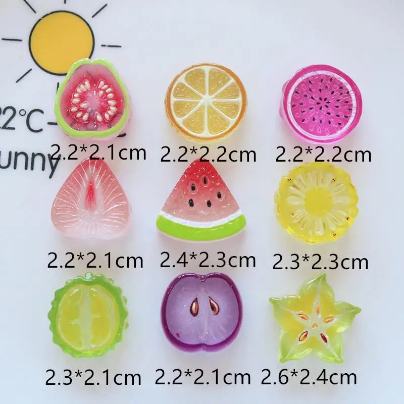 10 Stück Mini Kawaii Niedliche Wassermelonen-Frucht-Cabochons mit flacher Rückseite für Scrapbooking, DIY-Party-Haarnadel-Accessoires, Heimdekoration, Bastelarbeiten – Detail 3