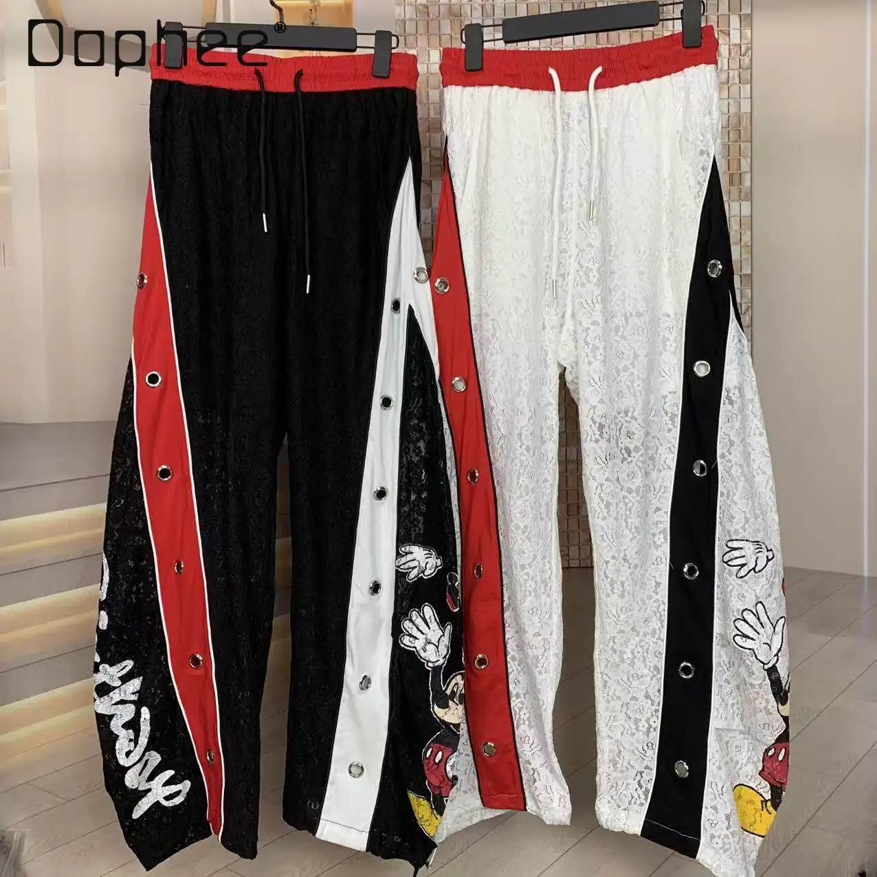 

Trendy Summer New Heavy Industry Cut Outlace Cartoon Loose Scimitar Pants Casual Pants Sunscreen Pantsr