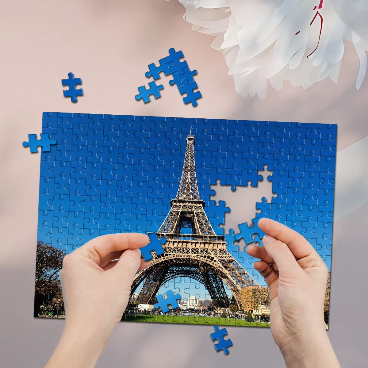 35/300/500/1000 قطعة شخصية مخصصة صور لغز برج ملون صور لغز الذاكرة الزخرفية