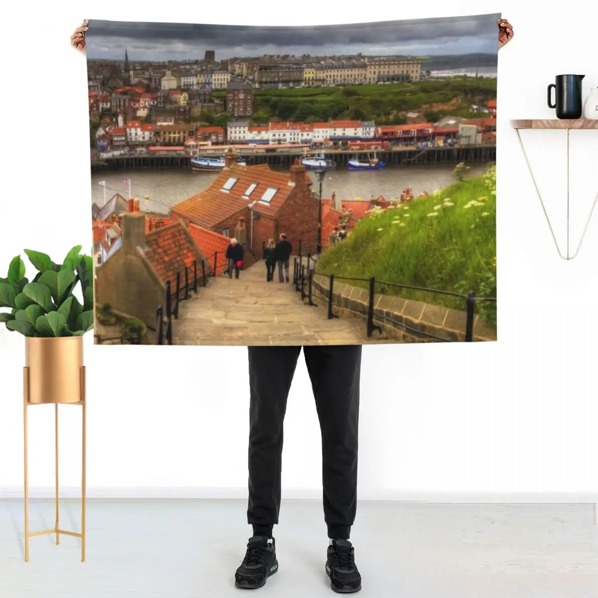 Top of the Whitby Steps Throw Blanket Cozy Warm Blanket for Bed Room Decor