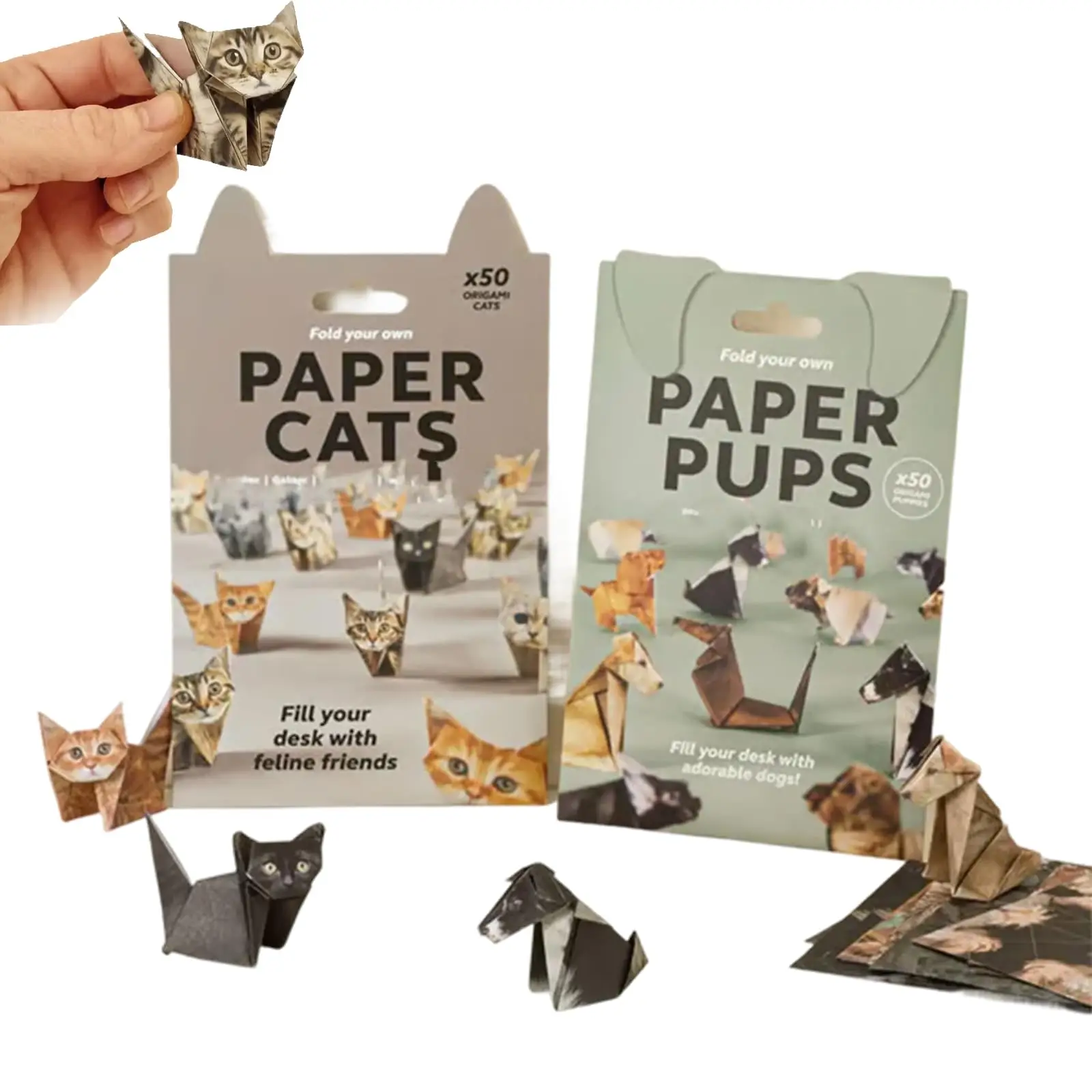 DIY Paper Cats-50 ورقة DIY Origami Paper لطي شخصيات القطط اللطيفة، نشاط حرفي ممتع للبالغين والأطفال، هدية لمحبي القطط