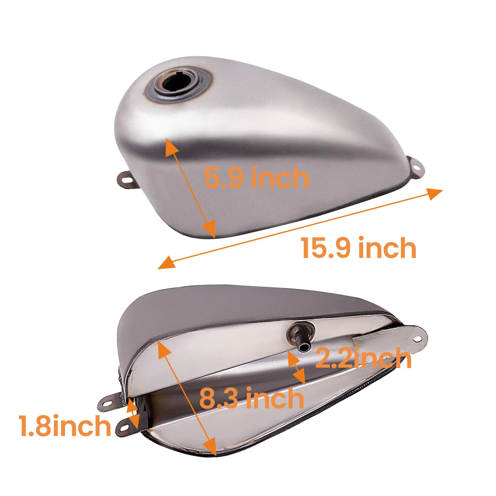 Motorcycle 1.5 Gallon Gas Fuel Tank 5.6L for Harley Sportster Ironhead Bobber 55-78