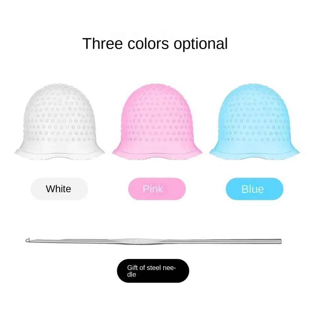 Salon Silicone Hair Coloring Cap Highlight Reusable Needle Hair Dying Frosting Hat Dye Hairstyling Tool Accessories Household