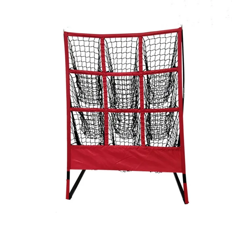 

Baseball Pitching Hitting Net with 9 Hole Portable Pitch Net and Stands Strike Zone Practice Target Softball Throw Equipment