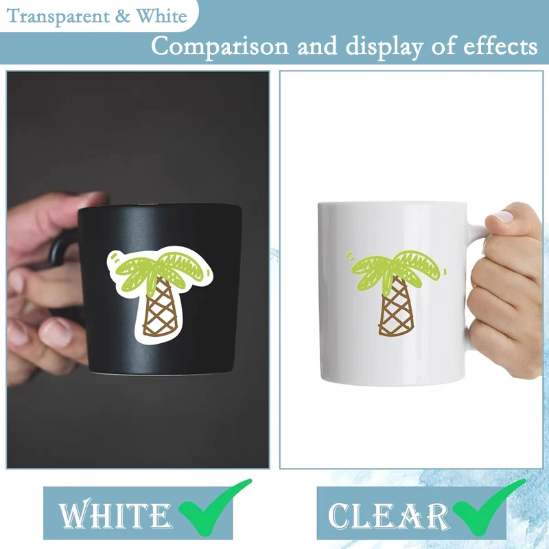 A4 10/20Pcs Laser Waterslide Decal Transfer Paper White &Transparent For DIY Mugs Procelain Phone Case Glass Metal Crystal Wood.