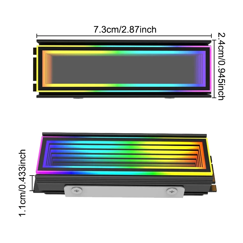GPUHOLD 5V/3Pin ARGB AURA Sync 2280 SSD M2 Radiator Aluminum PC RGB M.2 Nvme NGFF Cooler Heatsink Solid State Drive Heat Sink