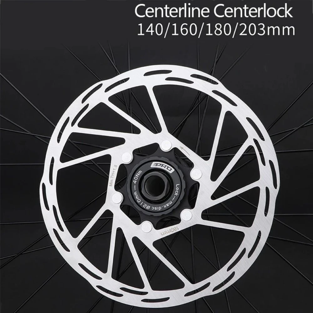 

6 Bolt Center Lock Brake Disc Stainless Steel with Center Lock Cover Bike Disc Brake Rotor Corrosion Prevention Stable
