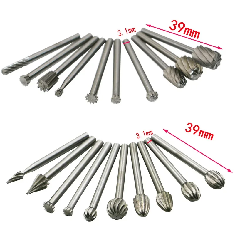 20Pcs/Set Routing Wood Rotary Milling Rotary File Cutter  Woodworking Carving Carved Knife Cutter Tools Wood Drill Bits Set