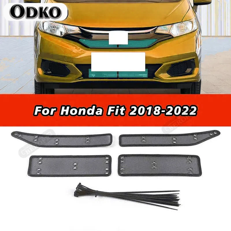 Stainless Front Head Grille Insert Net Insect Screening Mesh Cover Mesh Guard Trims For Honda Fit 2018-2022 Car Accessories