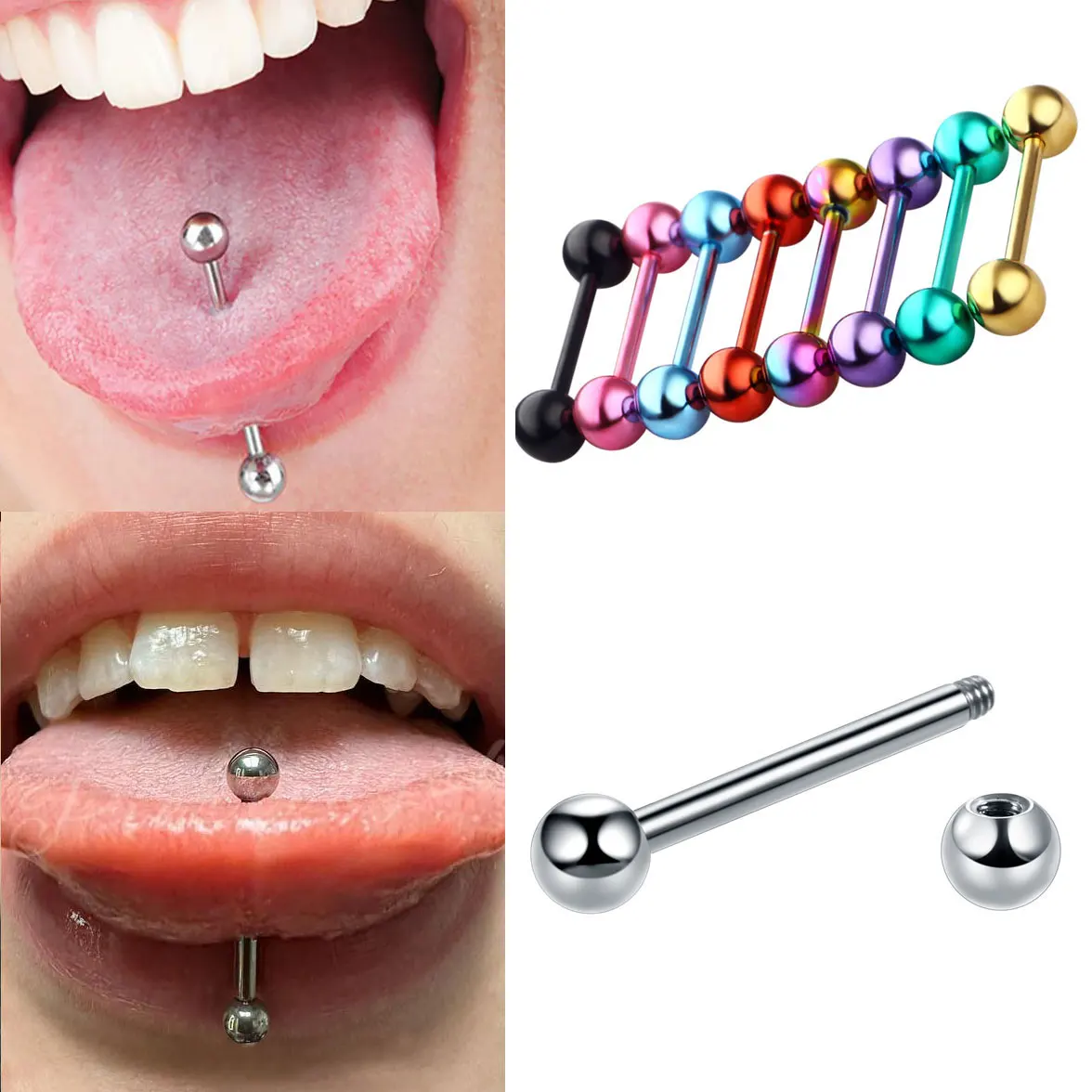 1PC Tongue Ring Piercing for Women Men Nipple Bar Piercing Industrial Barbell Earring Nightclub Body Jewelry Stainless Steel