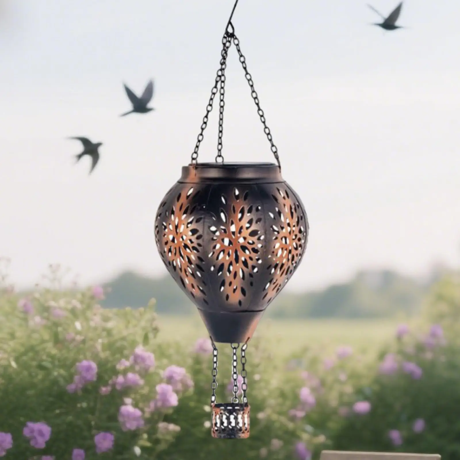 

Solar Hot Air Balloon Lantern Outdoor Decoration for Outdoor Courtyard Patio