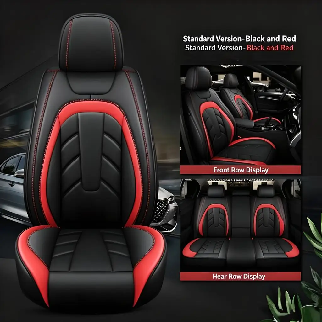 Full Set NAPA Leather Seat Covers For Toyota 5 Seats Front Rear Protector Anti-Slip Breathable Waterproof Easy Installation
