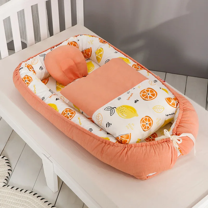 Baby Nest 100% Cotton Baby Nest Bed Infant Lounger Bassinet Snuggle