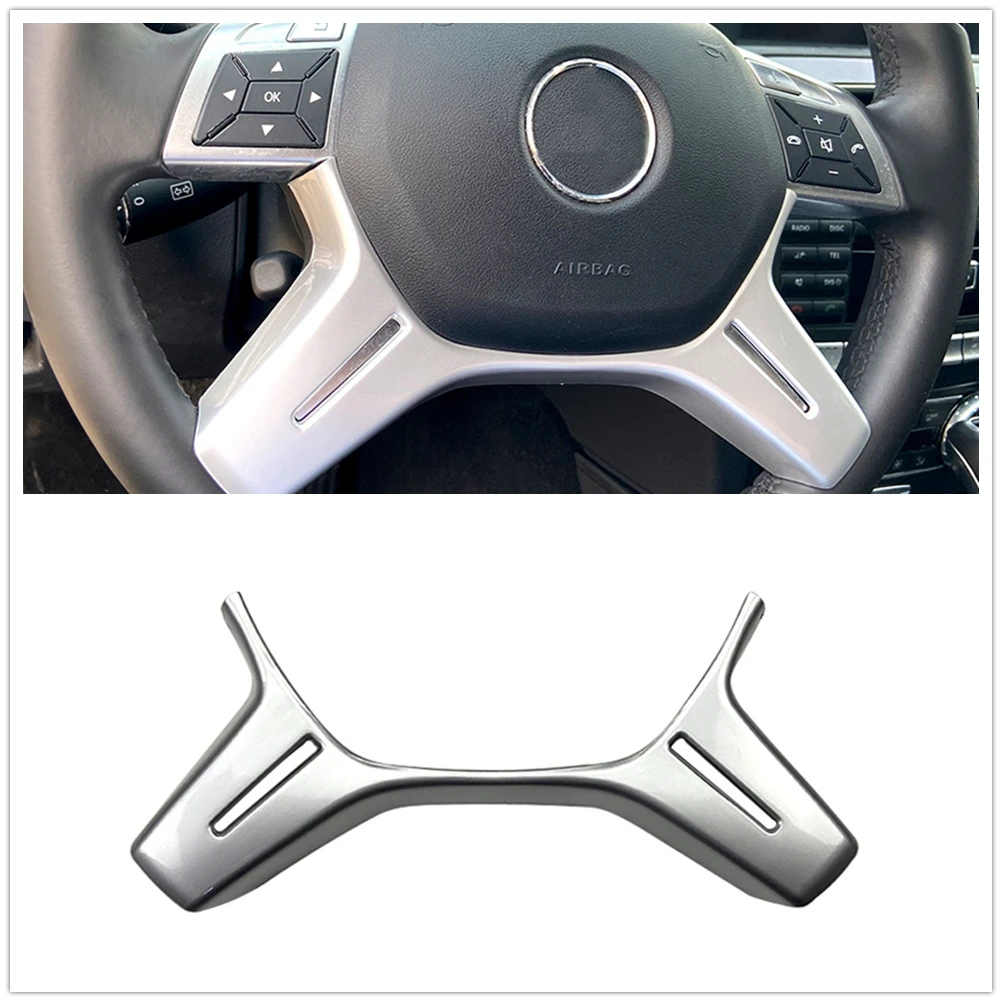 

Silver/Carbon Fiber Look Steering Wheel Cover Trim Cap For Mercedes Benz C-Class W204 2011-2014 E/GLK/CLS/M ML GL W212 W166 X166