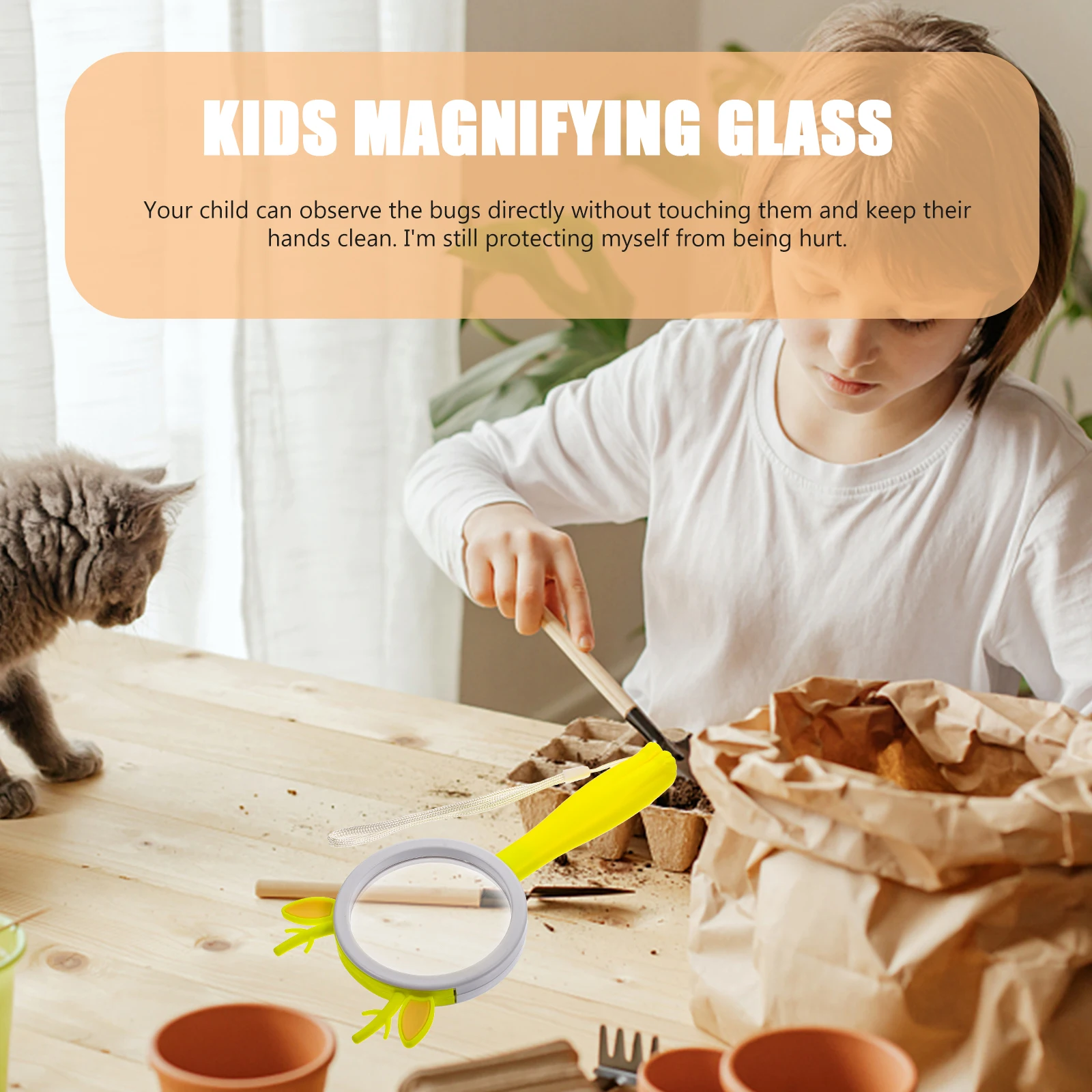 

Handheld Magnifying Glass for Kids Students Cute Portable Observation Tool for Science Outdoor Nature
