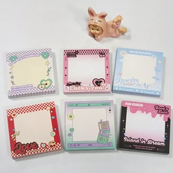 100Pcs Heartbeat Manual Memo Pad Decoration Scrapbooking DIY Diary Office Message Notes Paper Notepad Cute School Stationery