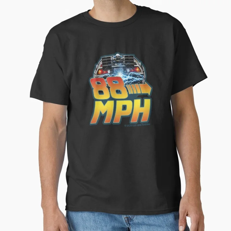 

Back to the future Delorean 88 mph Save the Clock Tower Time travel gift T shirt for man 100% cotton Large size tops