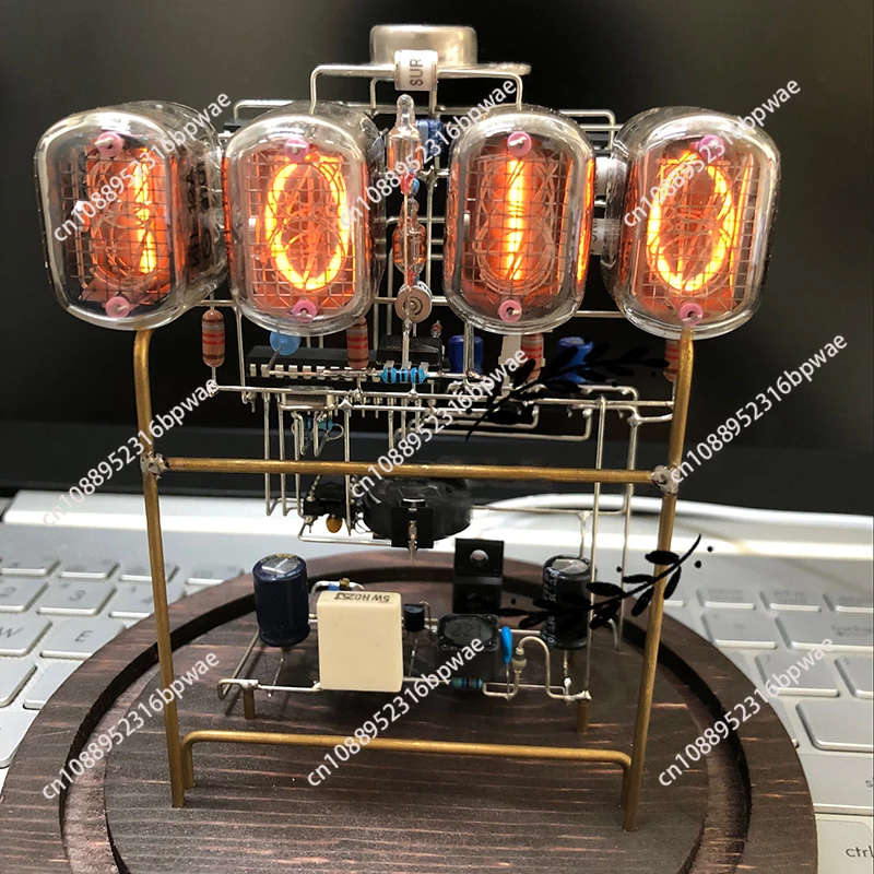 IN-12 IN12  Glow Tube Clock Retro Cyberpunk Desktop Creative Nixie Digital LED Clock Ornaments handmade Circuit Scaffolding