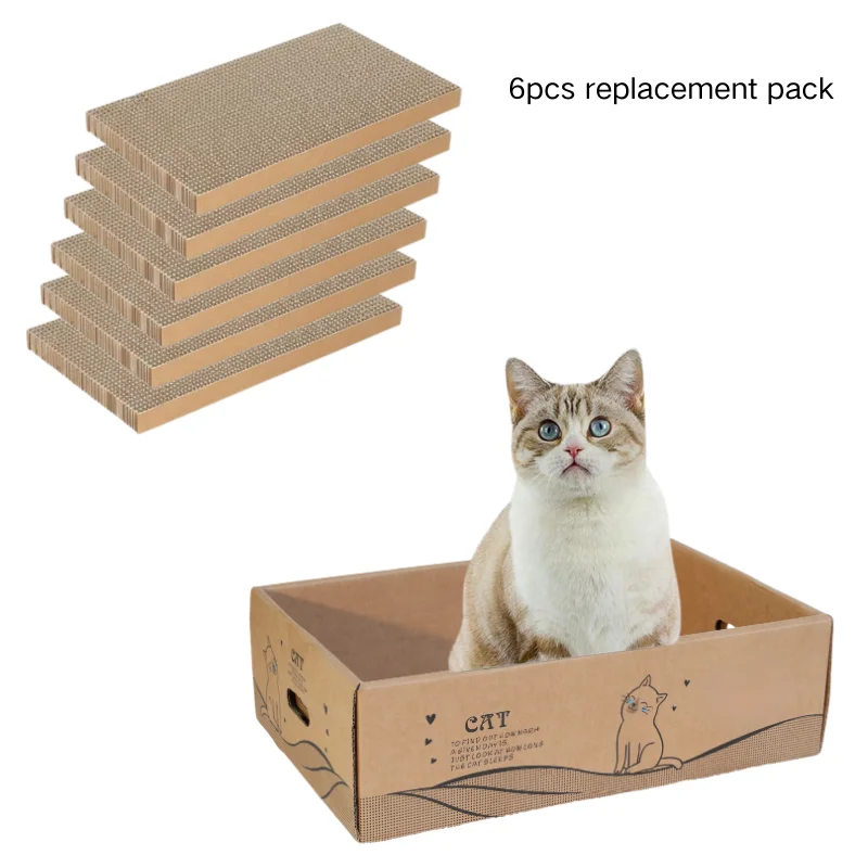 Durable Cardboard Cat Scratching Pad with Cat Bed Combo Non-Shedding All-Season Pet Bed Toy for Cats, Essential Pet Supplies