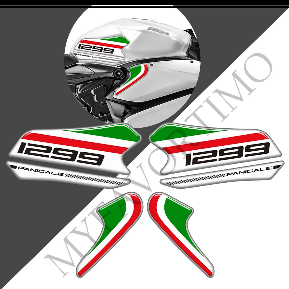 For DUCATI PANIGALE V2 899 959 1199 1299 Tank Pad Stickers Decals Gas Fuel Oil Kit Knee Fish Bone Protection