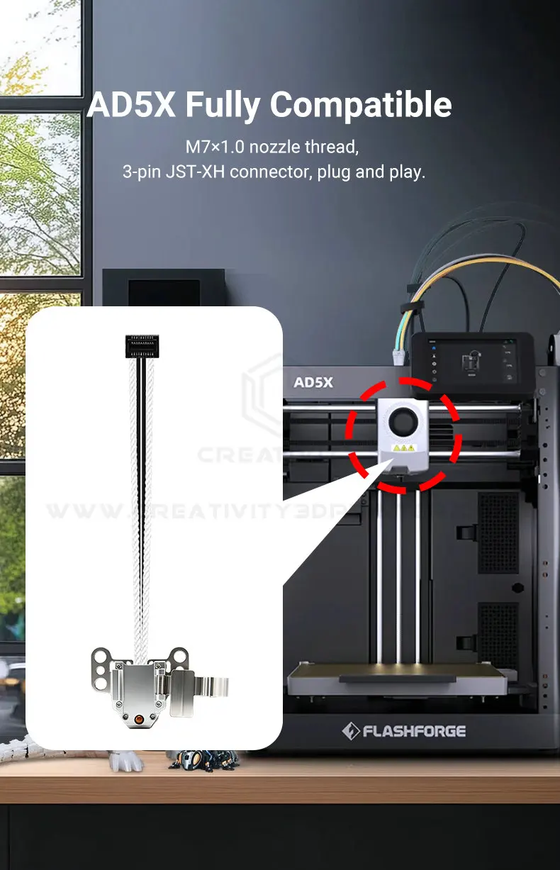 AD5X Hotend-Heizbaugruppe für Flashforge AD5X Heizkomponenten-Set mit Heizpatrone, Thermistor, AD5X Düse und Hotend-Teilen – Detail 7