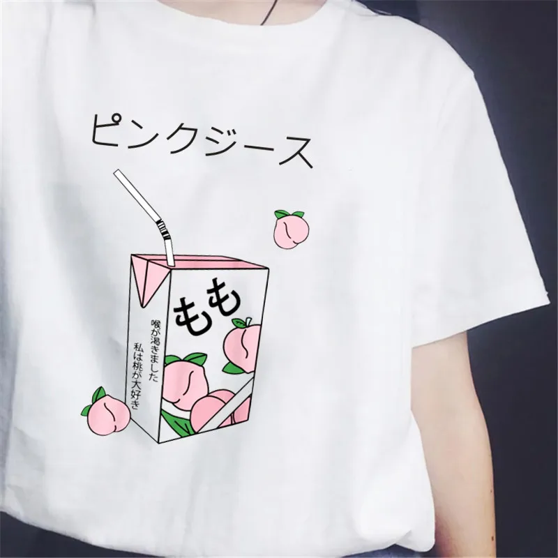 

T-shirt Harajuku MILK Japanese Print Tshirt Kawaii Cartoon White Top Female T Shirt O-neck Ladies Tees Female Shirts Clothing