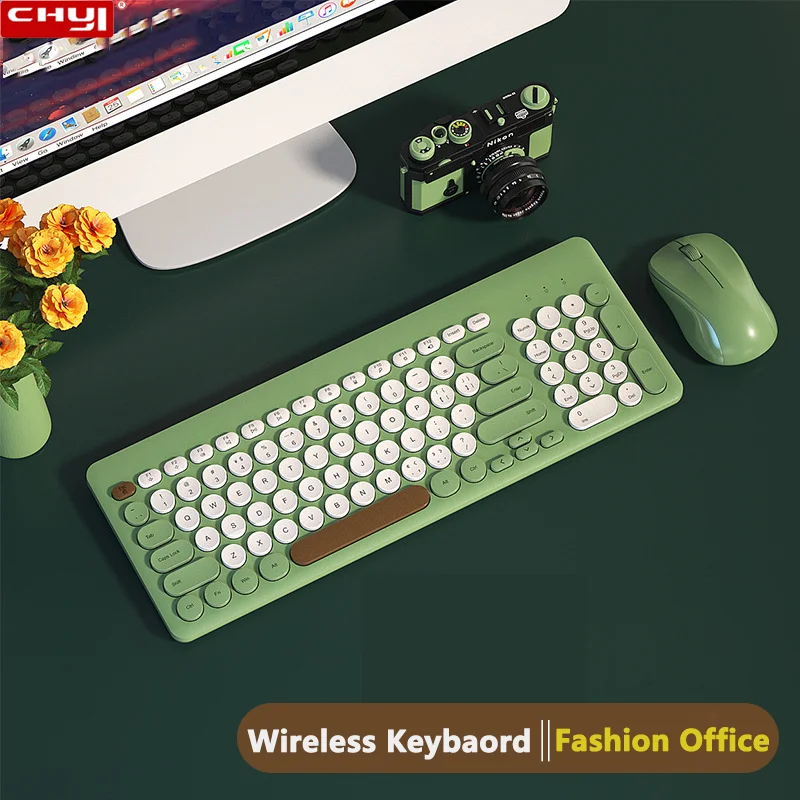 

CHYI Keyboard Mouse Combo 2.4G Wireless Ergonomic Keyboard Set Mixed Color 95 Key Keyboard and Mouse Kit For Windows Girls Gift