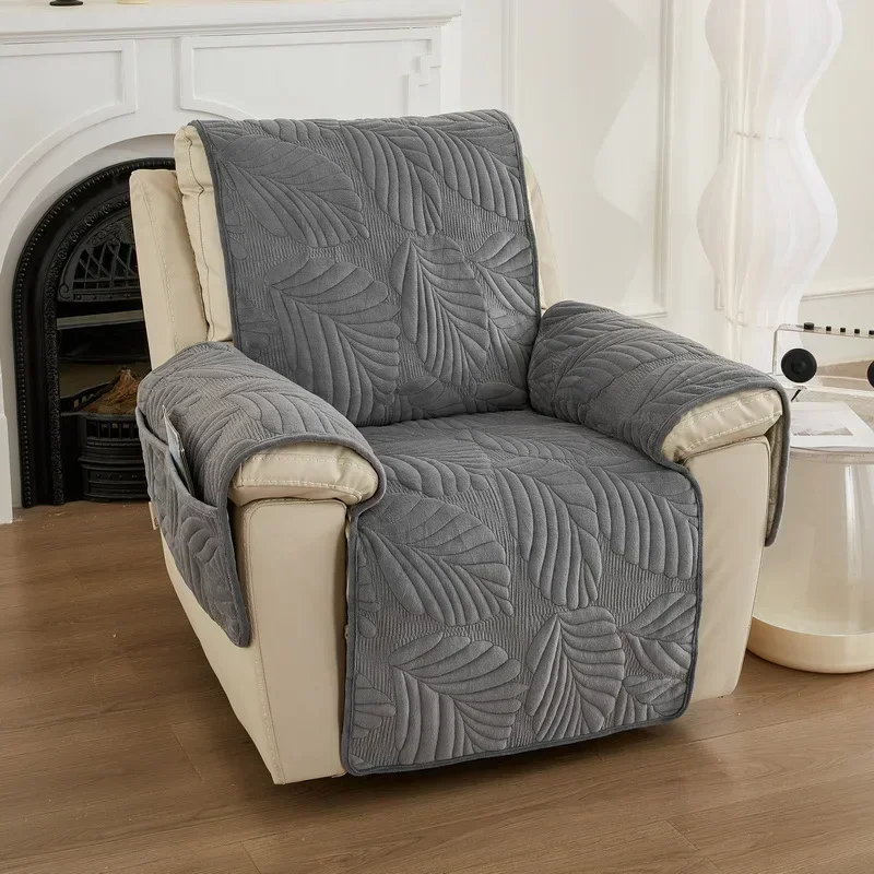 1pcs Solid Color Autumn/winter Plush Sofa Towel Quilted Leaf Pet Sofa Cover Modern Single Person Integrated Sofa Cover
