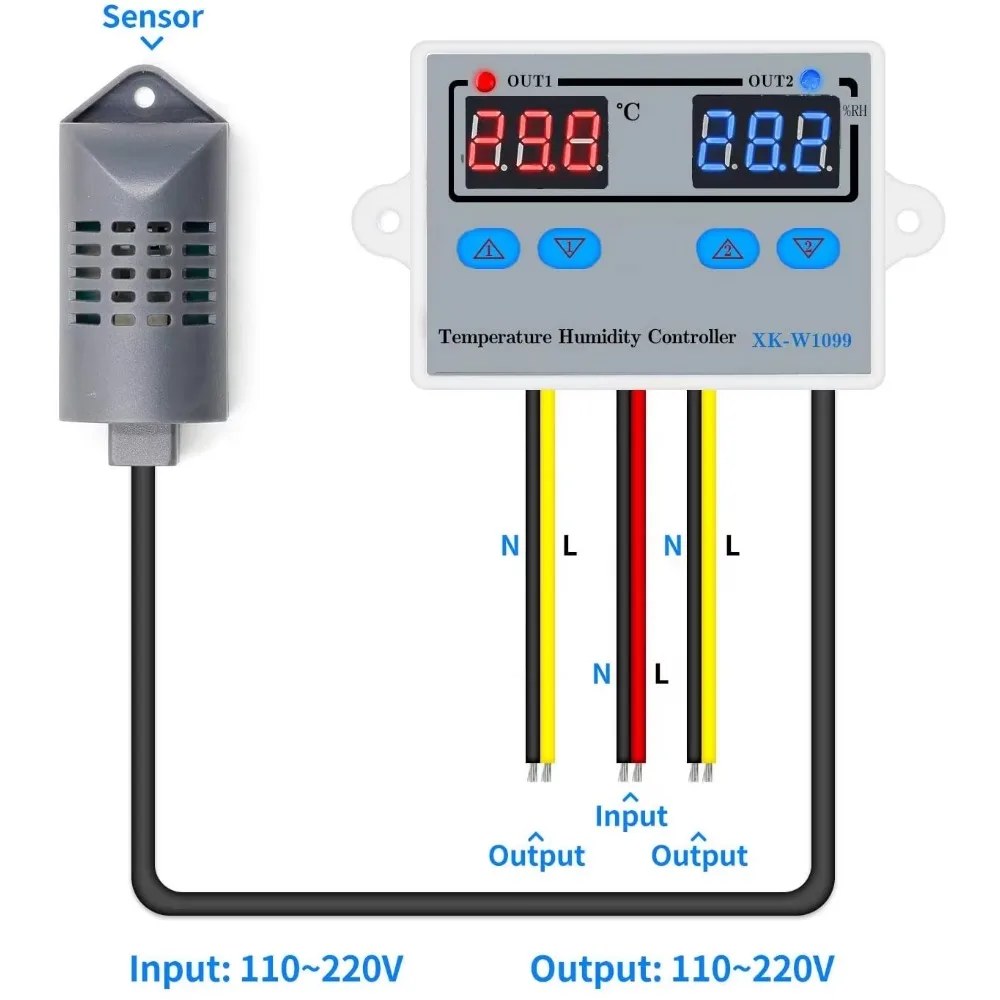 XK-W1099 Regolatore digitale intelligente di temperatura e umidità Incubazione in serra con umidità costante