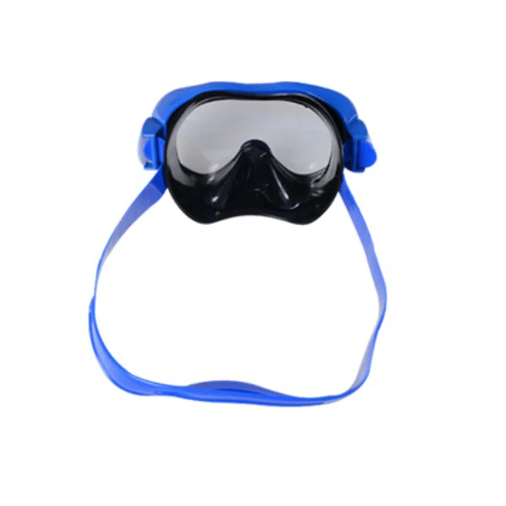 

Blue Adjustable Snorkeling Glasses Single Window Design Maximum View PVC Mask High Elastic Strap Swimming Goggles