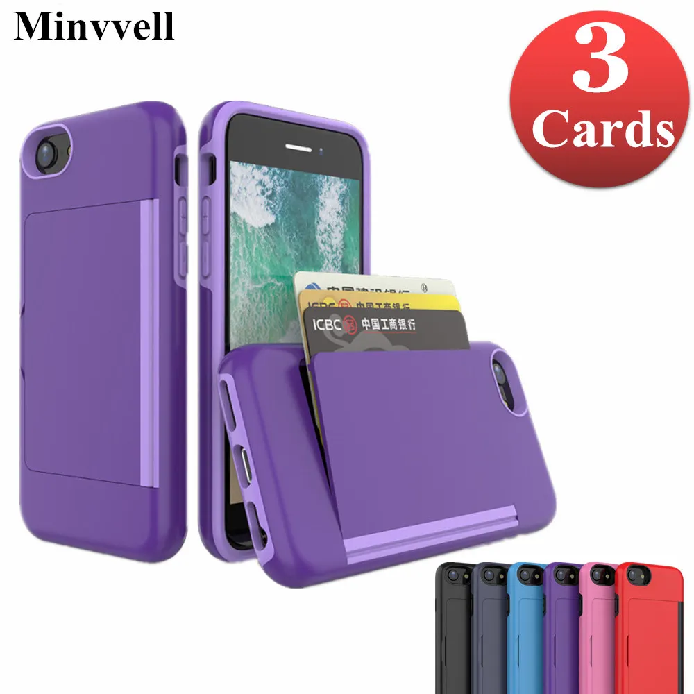 For iPhone 18 Pro Max 17 16 15 14 13 12 11 XS XR SE 2022  6 7 8 Plus Case Candy Color Card Slots Cover Business Capa