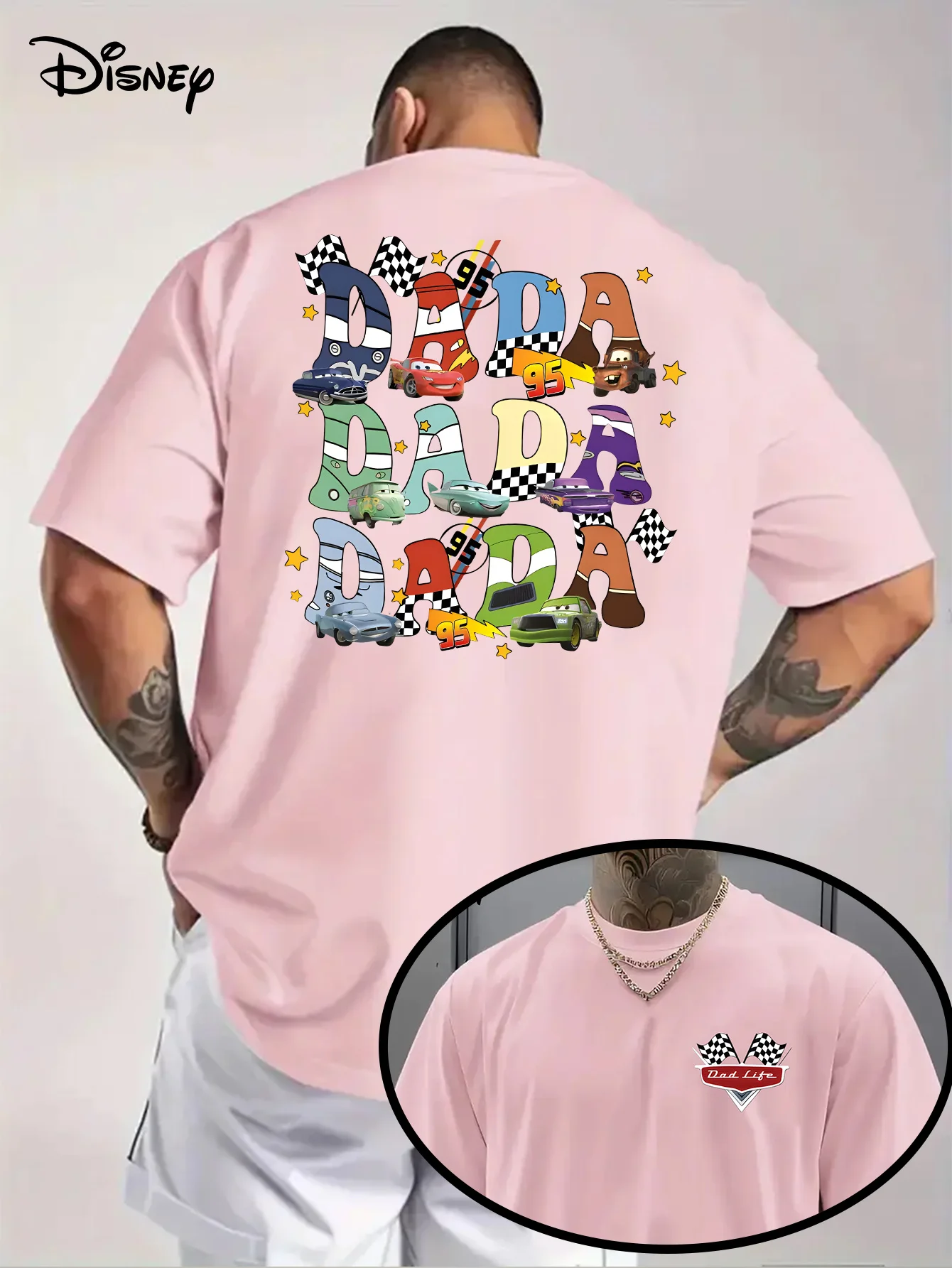 ديزني الكرتون فيلم سيارات رسالة تي شيرت مطبوع صيف جديد للرجال والنساء الشارع الهيب هوب عادية فضفاض كبير قصير الأكمام #4